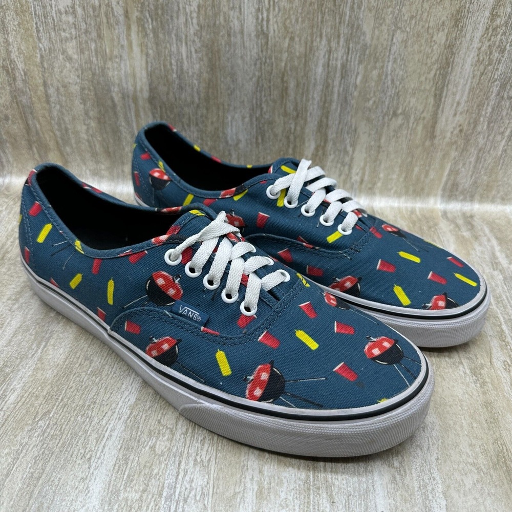 Vans‎ BBQ RED SOLO CUP Blue Old Skool Classic Sneakers Men 11.5 Shoes - Picture 2 of 8